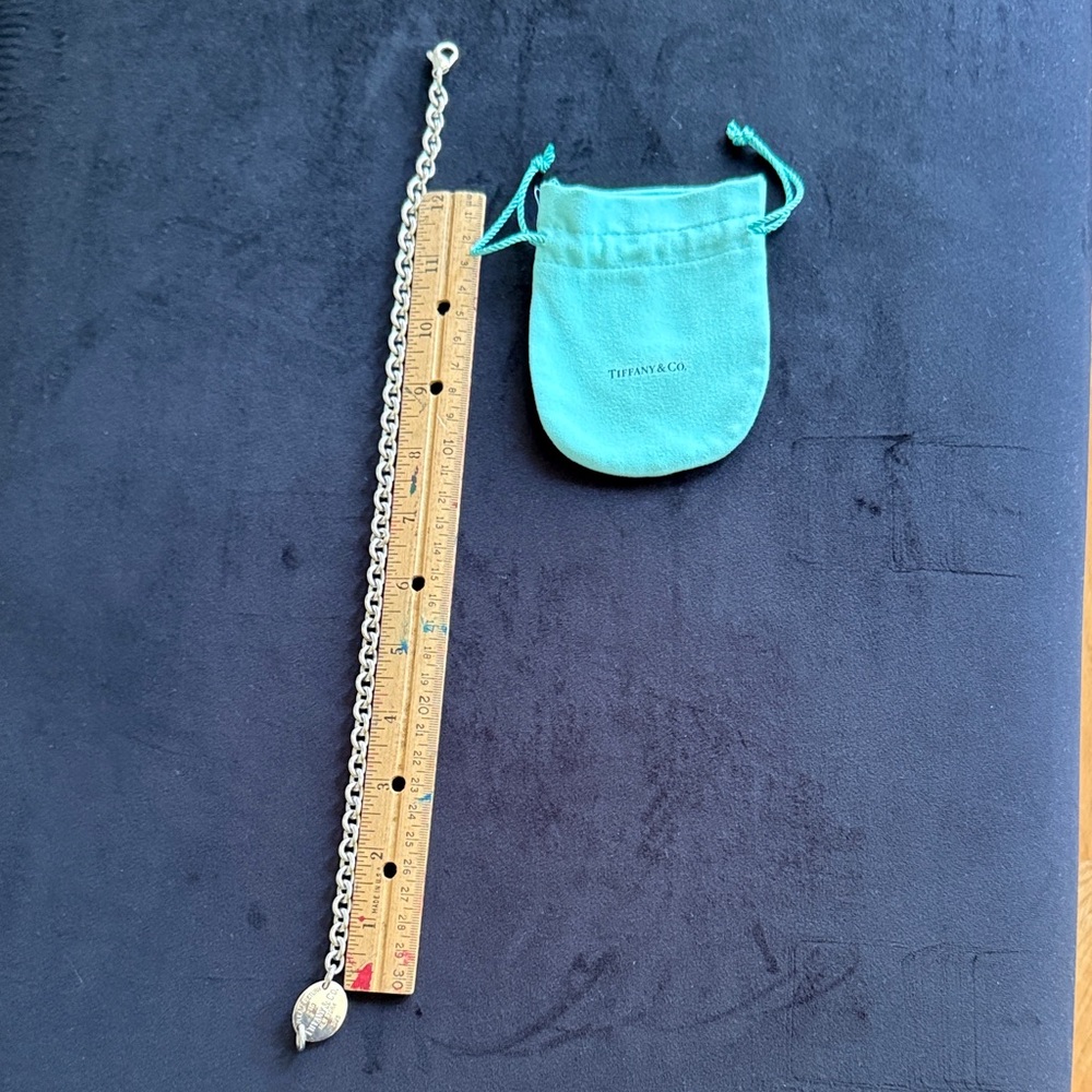 Tiffany & Co. Silver Necklace with Blue Pouch
